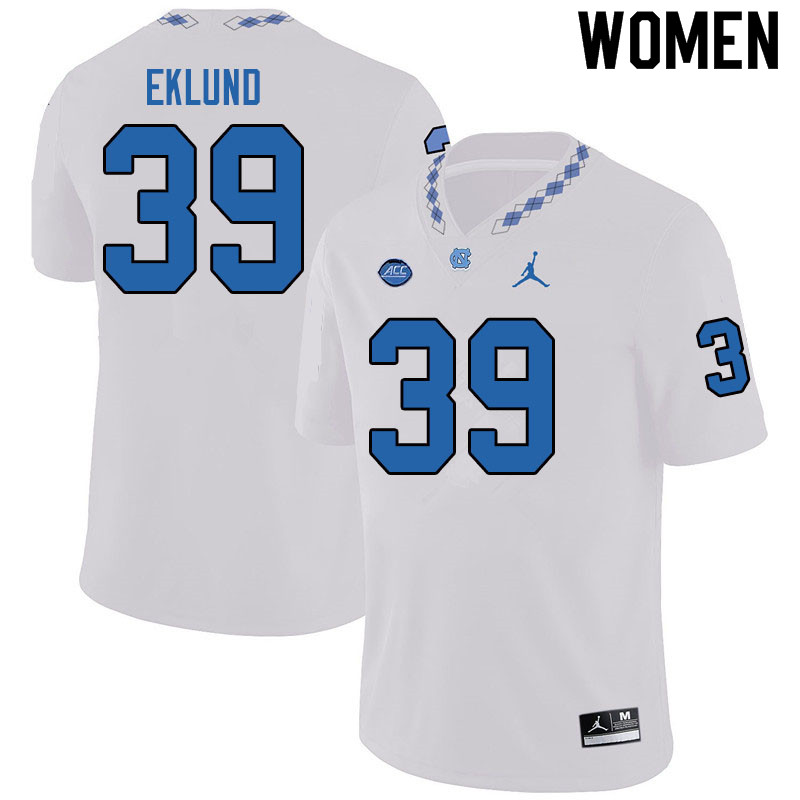Jordan Brand Women #39 Graham Eklund North Carolina Tar Heels College Football Jerseys Sale-White